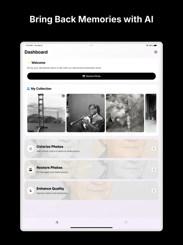 Restore Old Photos: ReMemory interface